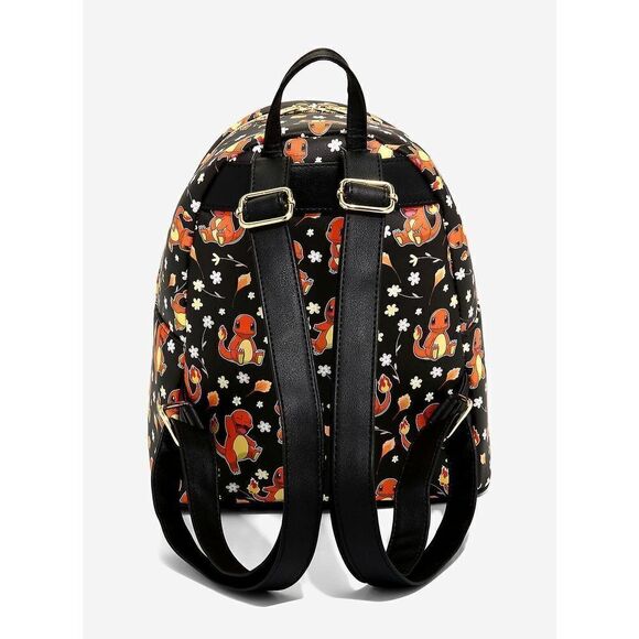 Loungefly Pokemon Charmander All Over Placement  Daisy Pattern Bag Mini Backpack